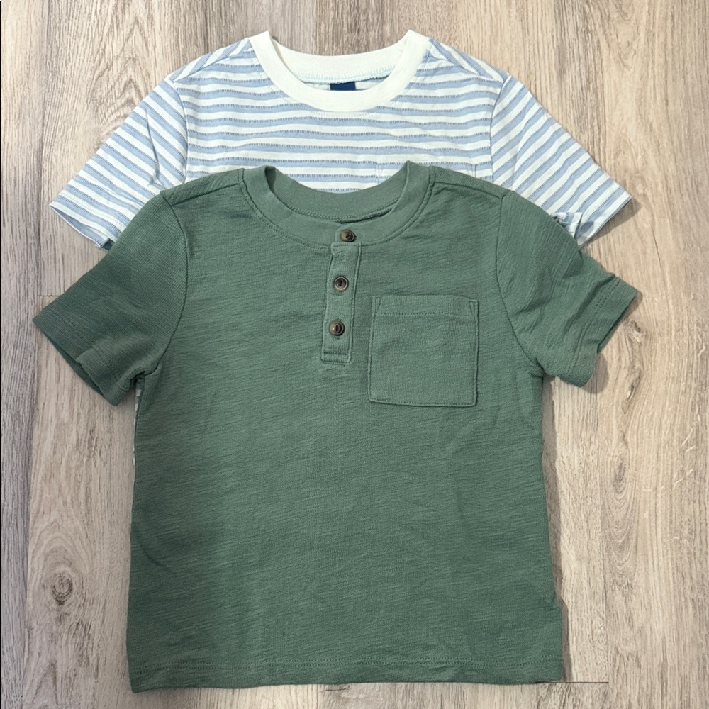 Old Navy Green and Blue Striped Kids Shirt Set